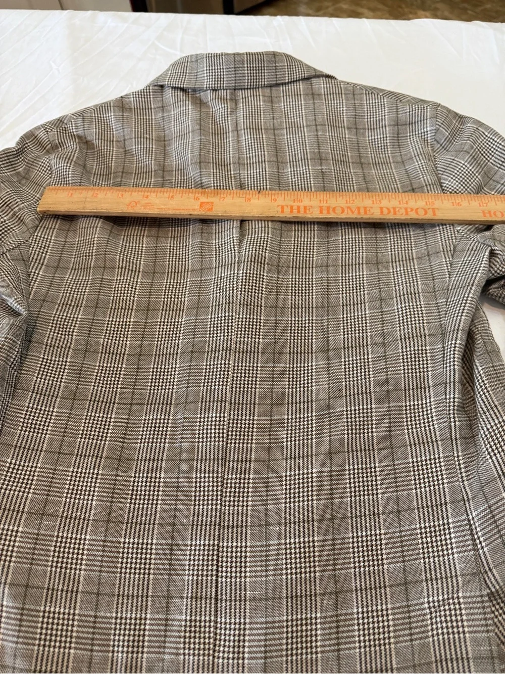 Zara Men's Plaid Blazer Sport Coat Size 36 Brown Gray Glen Plaid Two Button